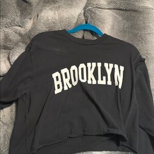 Brooklyn Black Cropped Sweatshirt